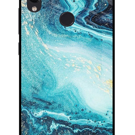 Blue Glitter Marble Redmi Note 7/7S/7 Pro Glass Case