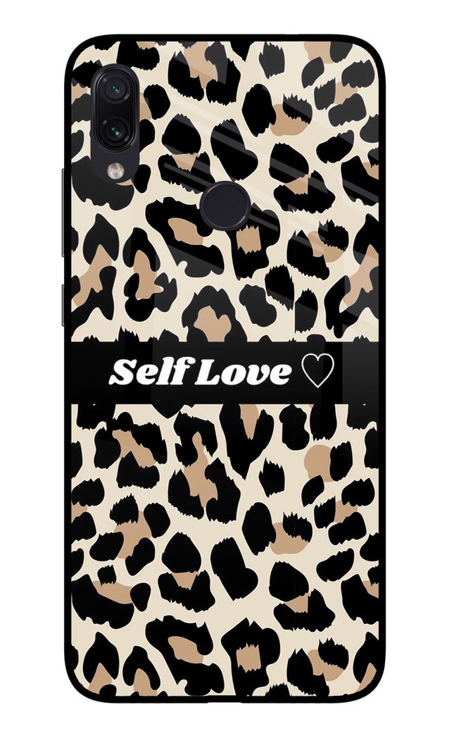 Leopard Print Self Love Redmi Note 7/7S/7 Pro Glass Case Back Cover by Casekaro