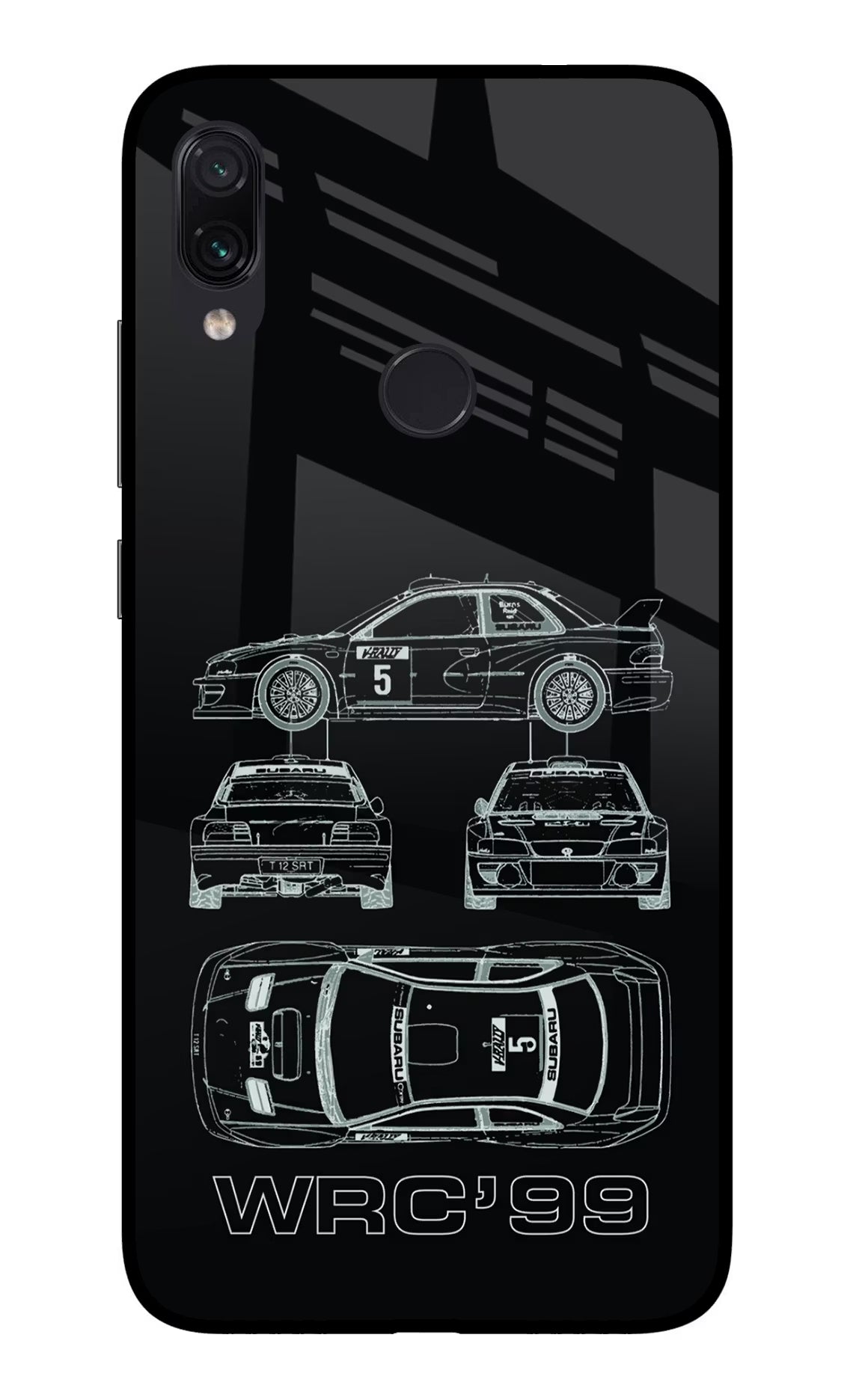 WRC'99 Redmi Note 7/7S/7 Pro Glass Case Back Cover by Casekaro