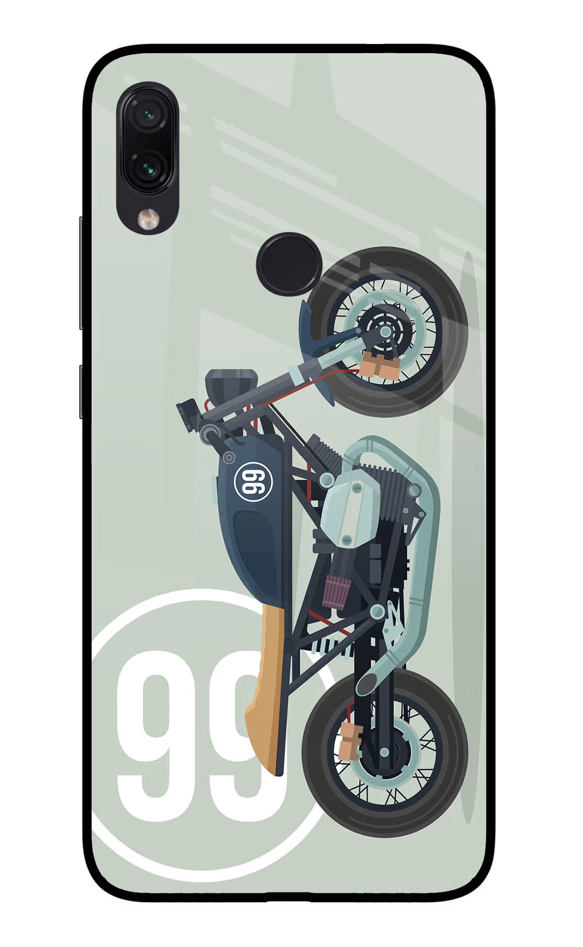 Classic Cafe Racer 99 Redmi Note 7/7S/7 Pro Glass Case Back Cover by Casekaro