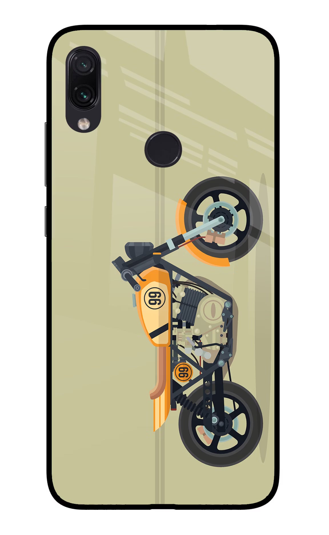 Vertical Speedster Redmi Note 7/7S/7 Pro Glass Case Back Cover by Casekaro