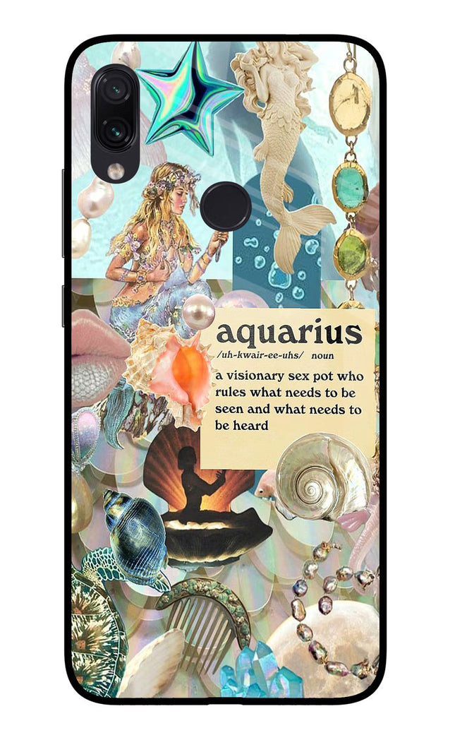 Aquarius Zodiac Redmi Note 7/7S/7 Pro Glass Case Back Cover by Casekaro