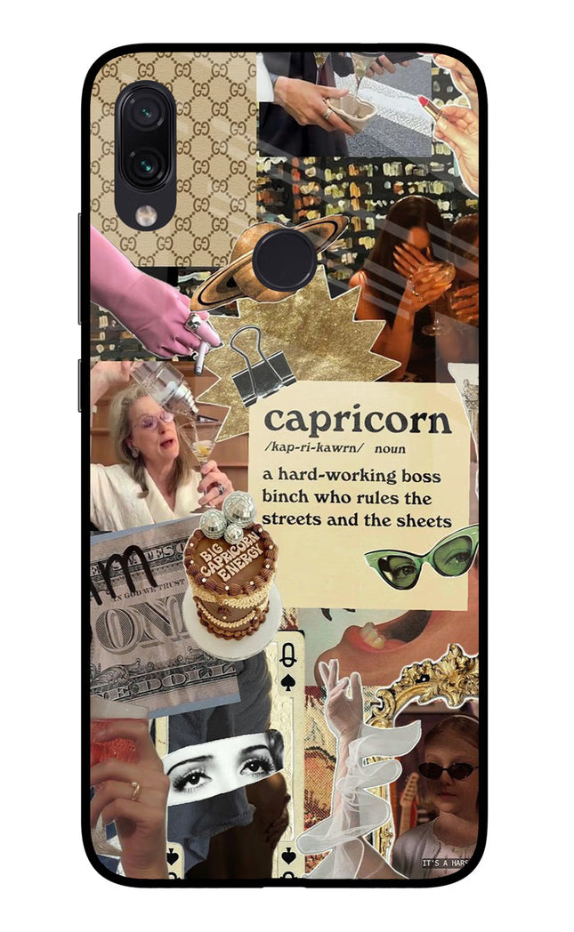 Capricorn Zodiac Redmi Note 7/7S/7 Pro Glass Case Back Cover by Casekaro