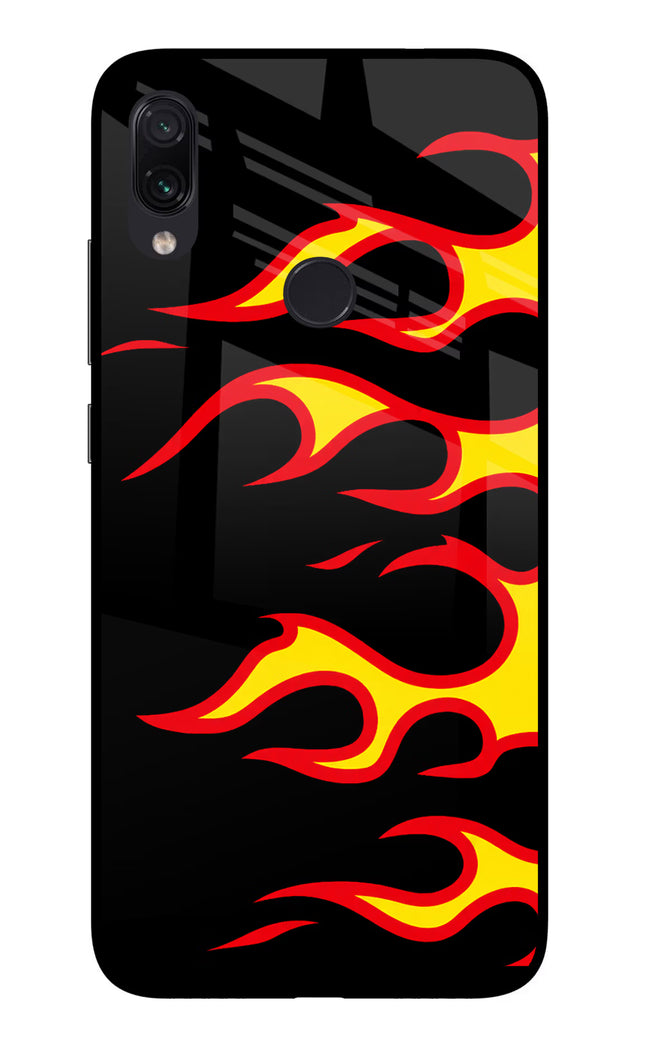 Side Sweep Flames Redmi Note 7/7S/7 Pro Glass Case Back Cover by Casekaro