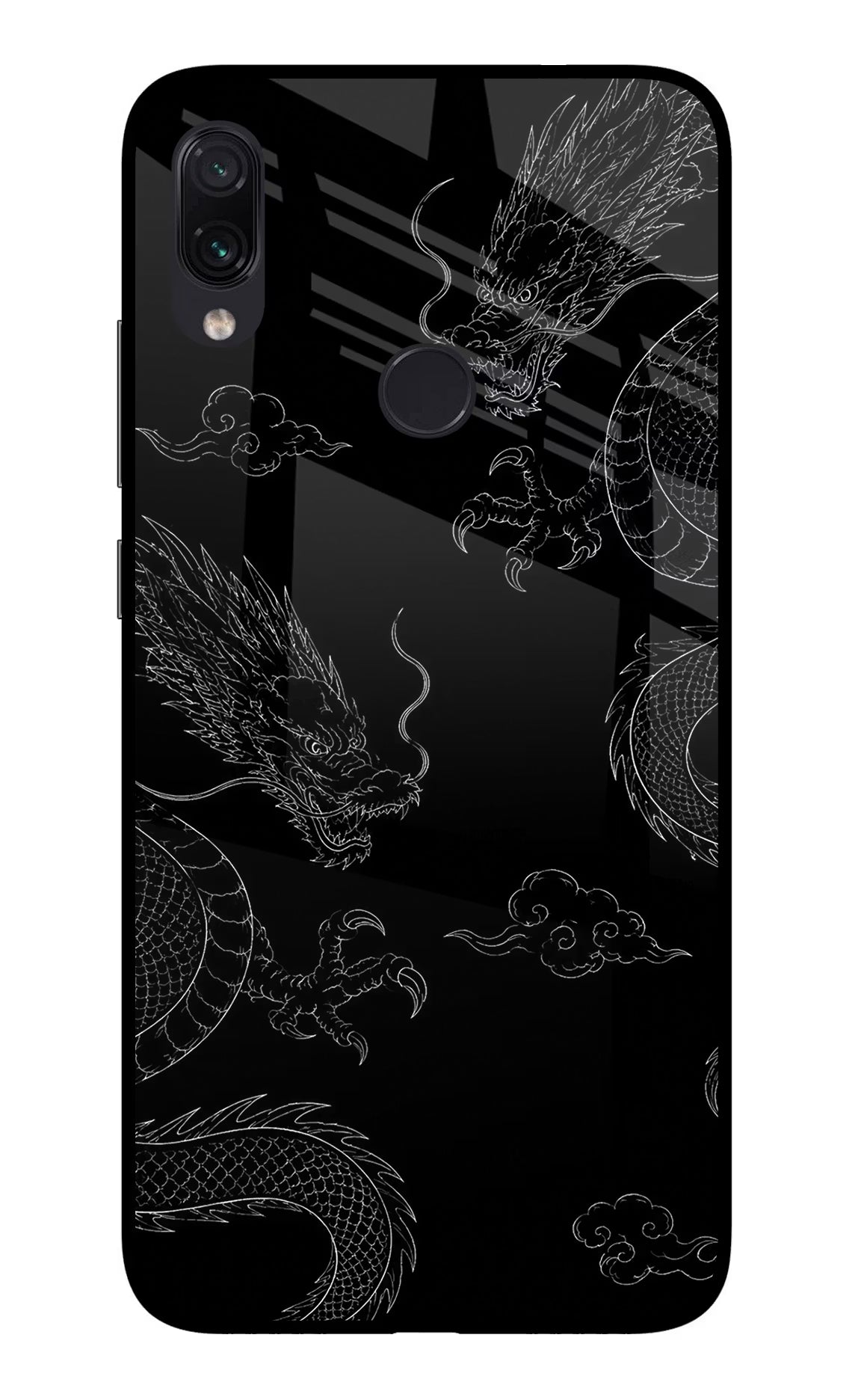 Twin Dragons Redmi Note 7/7S/7 Pro Glass Case Back Cover by Casekaro