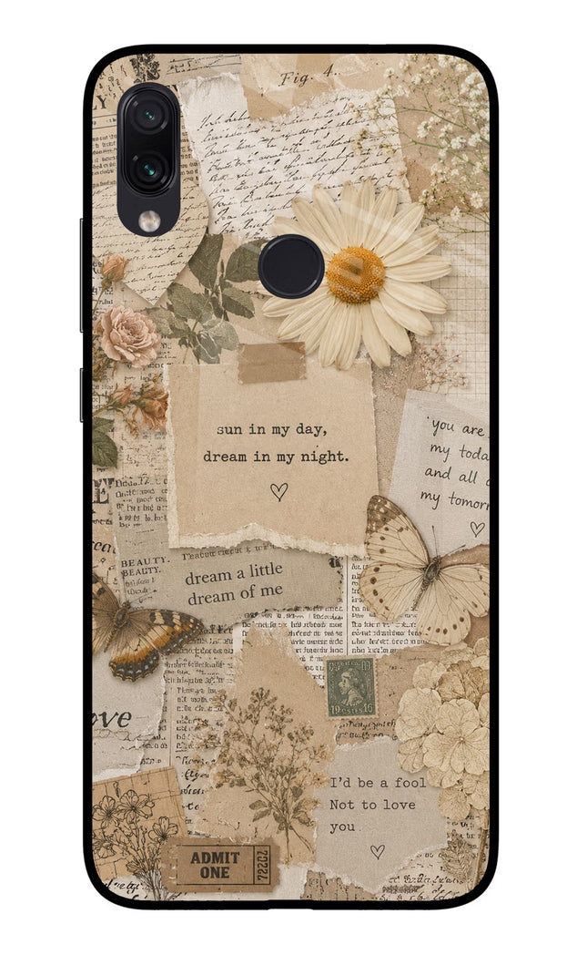 Vintage case Redmi Note 7/7S/7 Pro Glass Case Back Cover by Casekaro