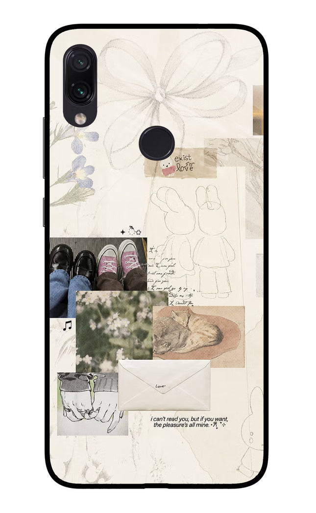 Soft Aesthetic Redmi Note 7/7S/7 Pro Glass Case Back Cover by Casekaro