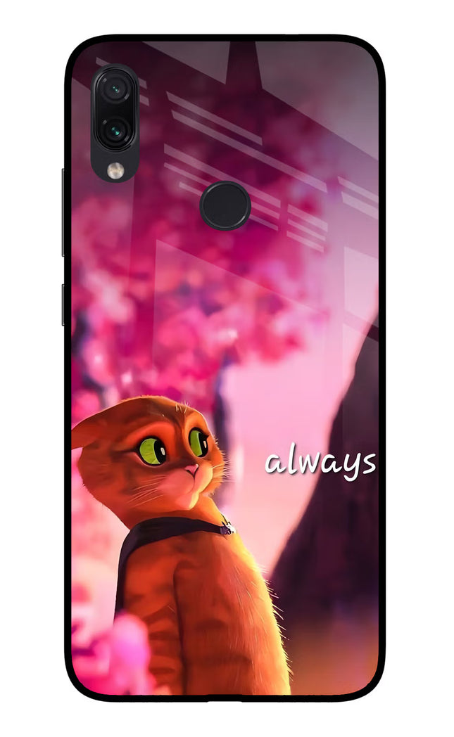 Always Cat Redmi Note 7/7S/7 Pro Glass Case Back Cover by Casekaro