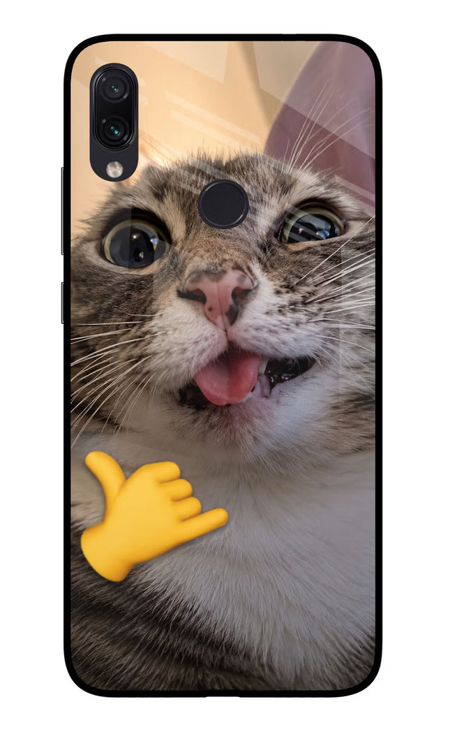 Silly Cat Call Redmi Note 7/7S/7 Pro Glass Case Back Cover by Casekaro
