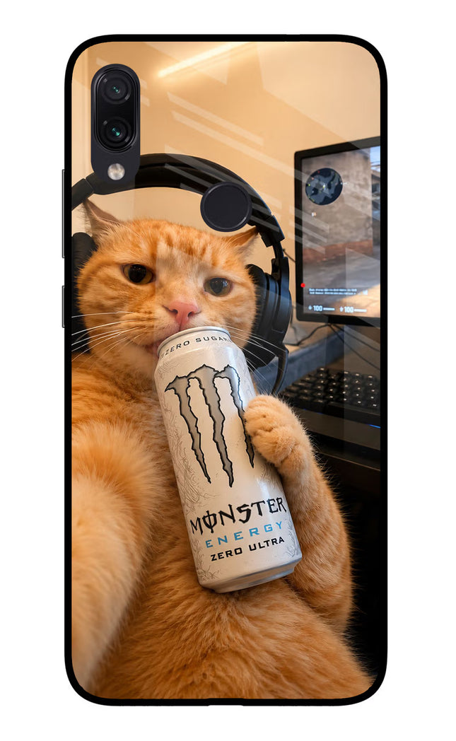 Gamer Cat Energy Redmi Note 7/7S/7 Pro Glass Case Back Cover by Casekaro