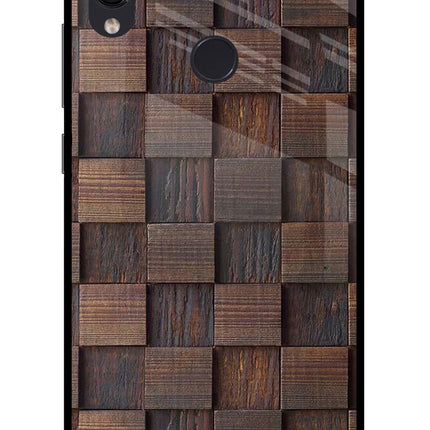 Wooden Cube Design Redmi Note 7 Pro Glass Case Back Cover by Casekaro