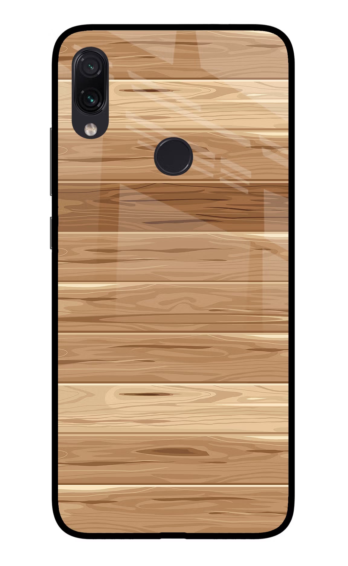 Wooden Vector Redmi Note 7 Pro Glass Case Back Cover by Casekaro