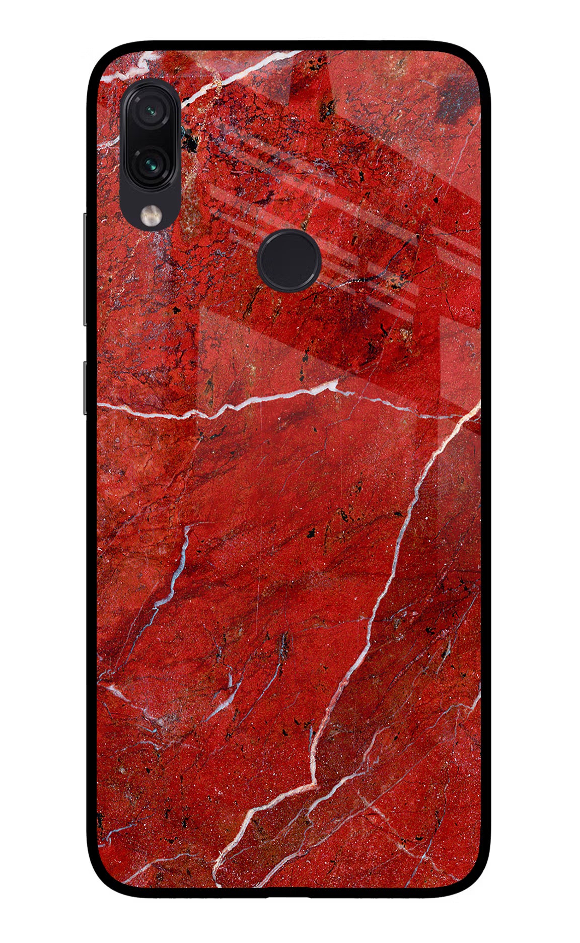 Red Marble Design Redmi Note 7 Pro Glass Case
