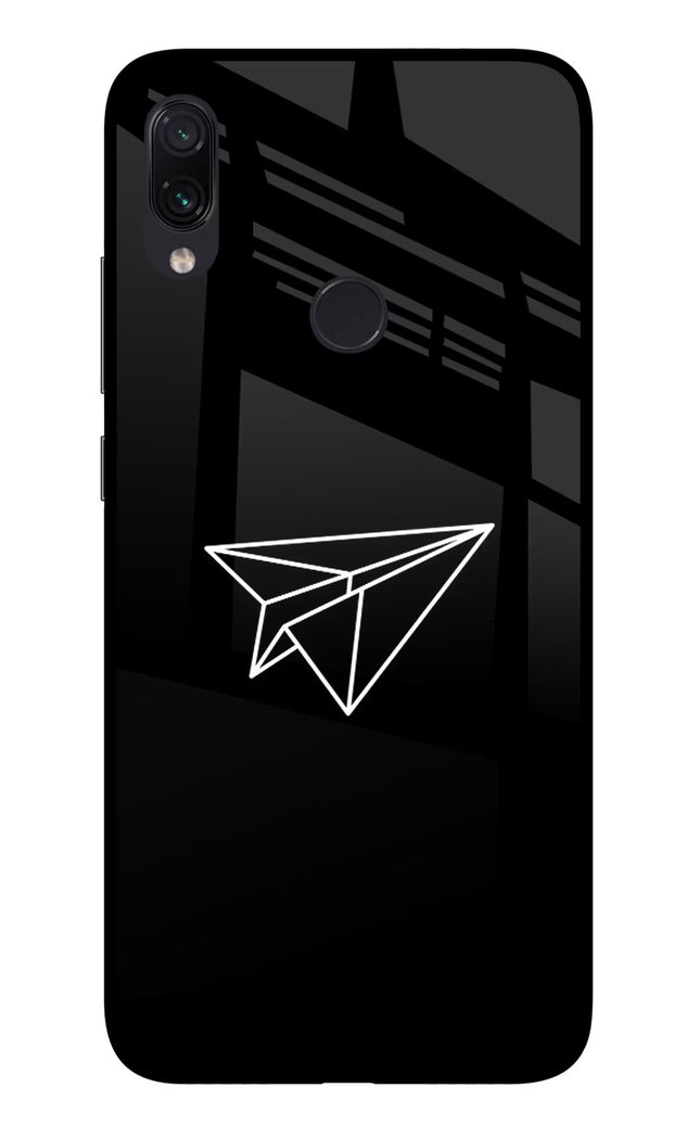 Paper Plane White Redmi Note 7 Pro Glass Case Back Cover by Casekaro