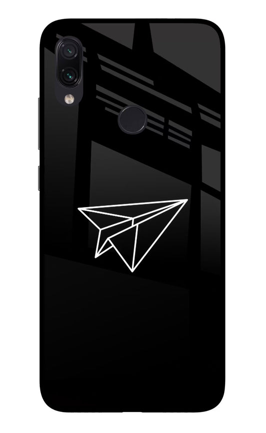 Paper Plane White Redmi Note 7 Pro Glass Case
