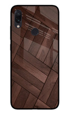 Wooden Texture Design Redmi Note 7 Pro Glass Case Back Cover by Casekaro