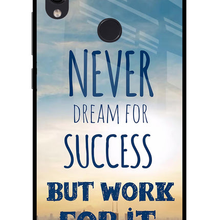 Never Dream For Success But Work For It Redmi Note 7 Pro Glass Case Back Cover by Casekaro