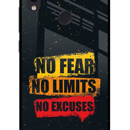 No Fear No Limits No Excuse Redmi Note 7 Pro Glass Case Back Cover by Casekaro
