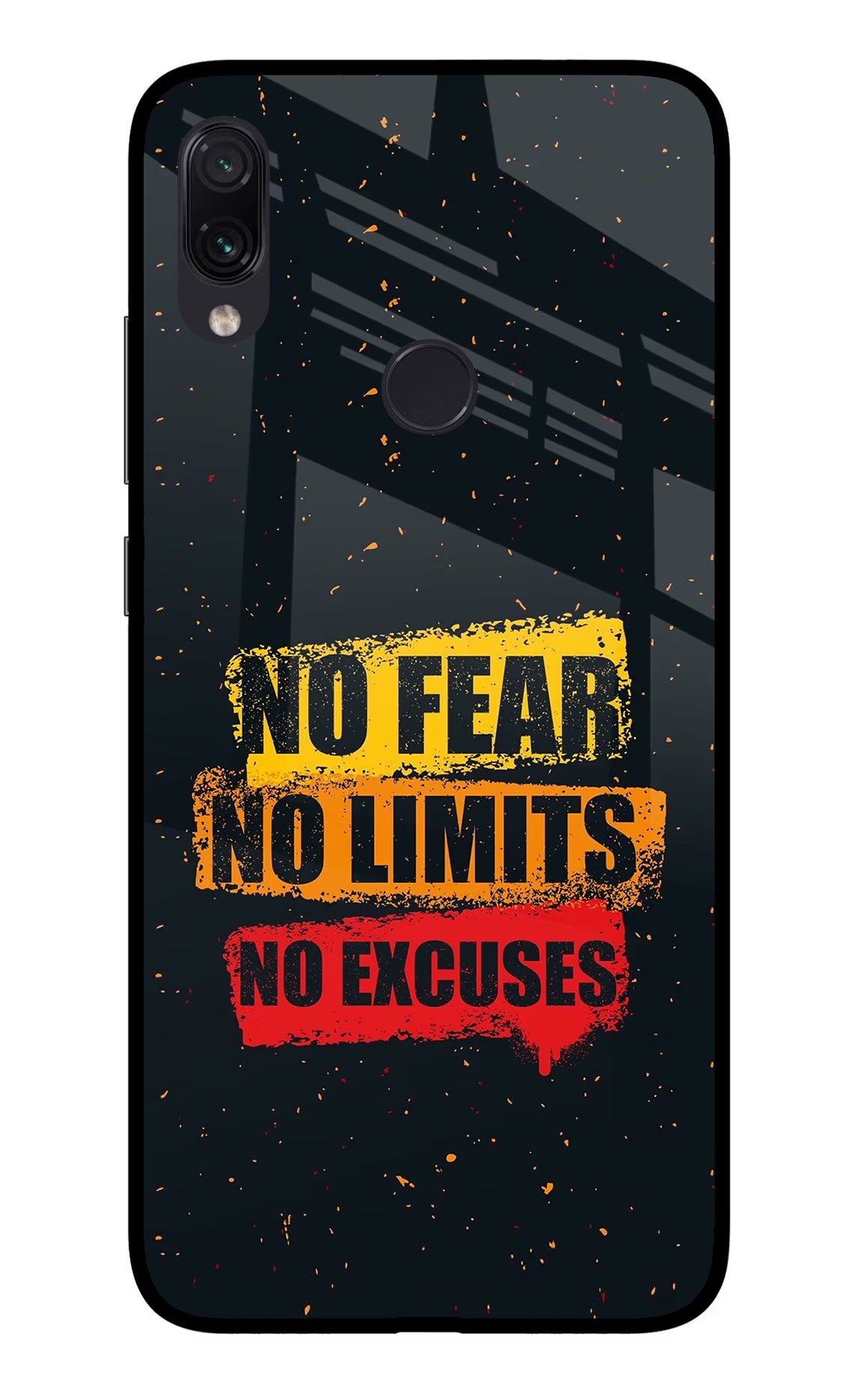 No Fear No Limits No Excuse Redmi Note 7 Pro Glass Case Back Cover by Casekaro