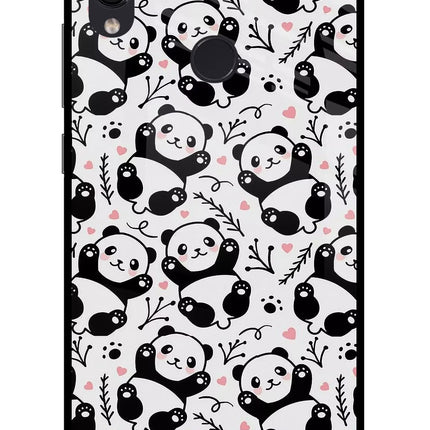 Cute Panda Redmi Note 7 Pro Glass Case Back Cover by Casekaro