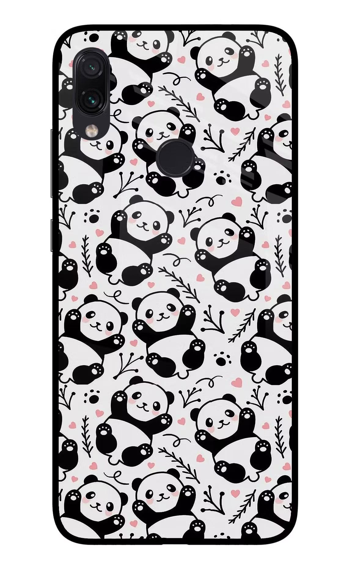 Cute Panda Redmi Note 7 Pro Glass Case Back Cover by Casekaro