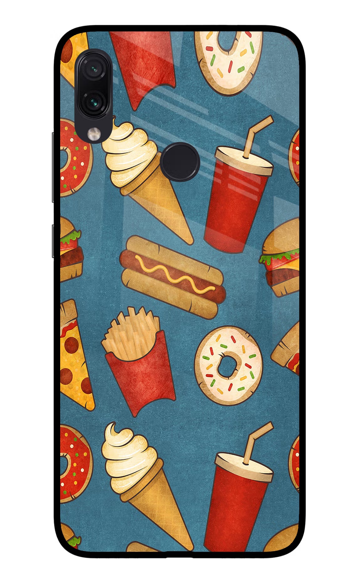 Foodie Redmi Note 7 Pro Glass Case Back Cover by Casekaro