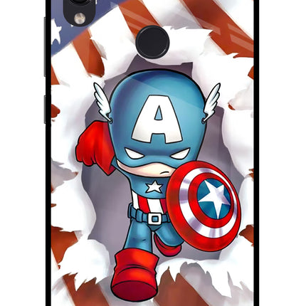 Captain America Redmi Note 7 Pro Glass Case Back Cover by Casekaro