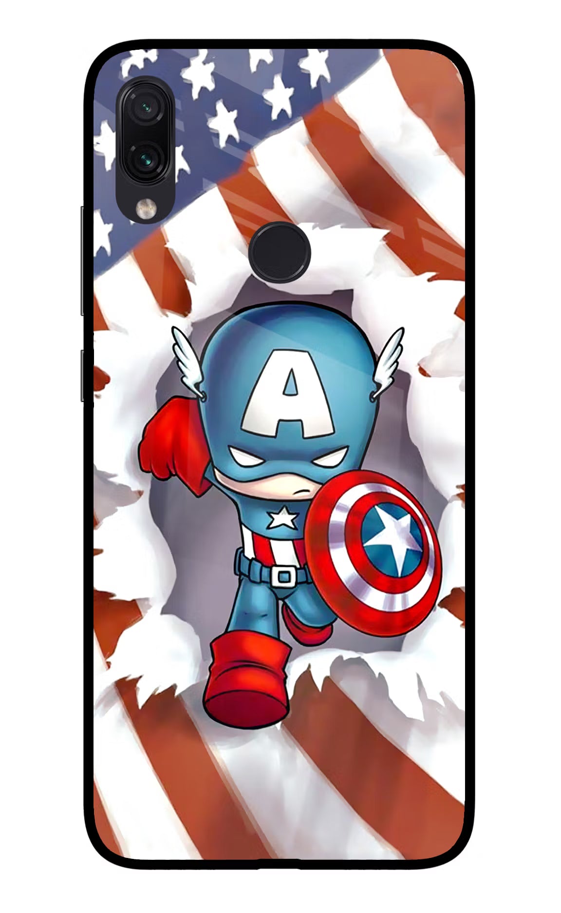 Captain America Redmi Note 7 Pro Glass Case Back Cover by Casekaro