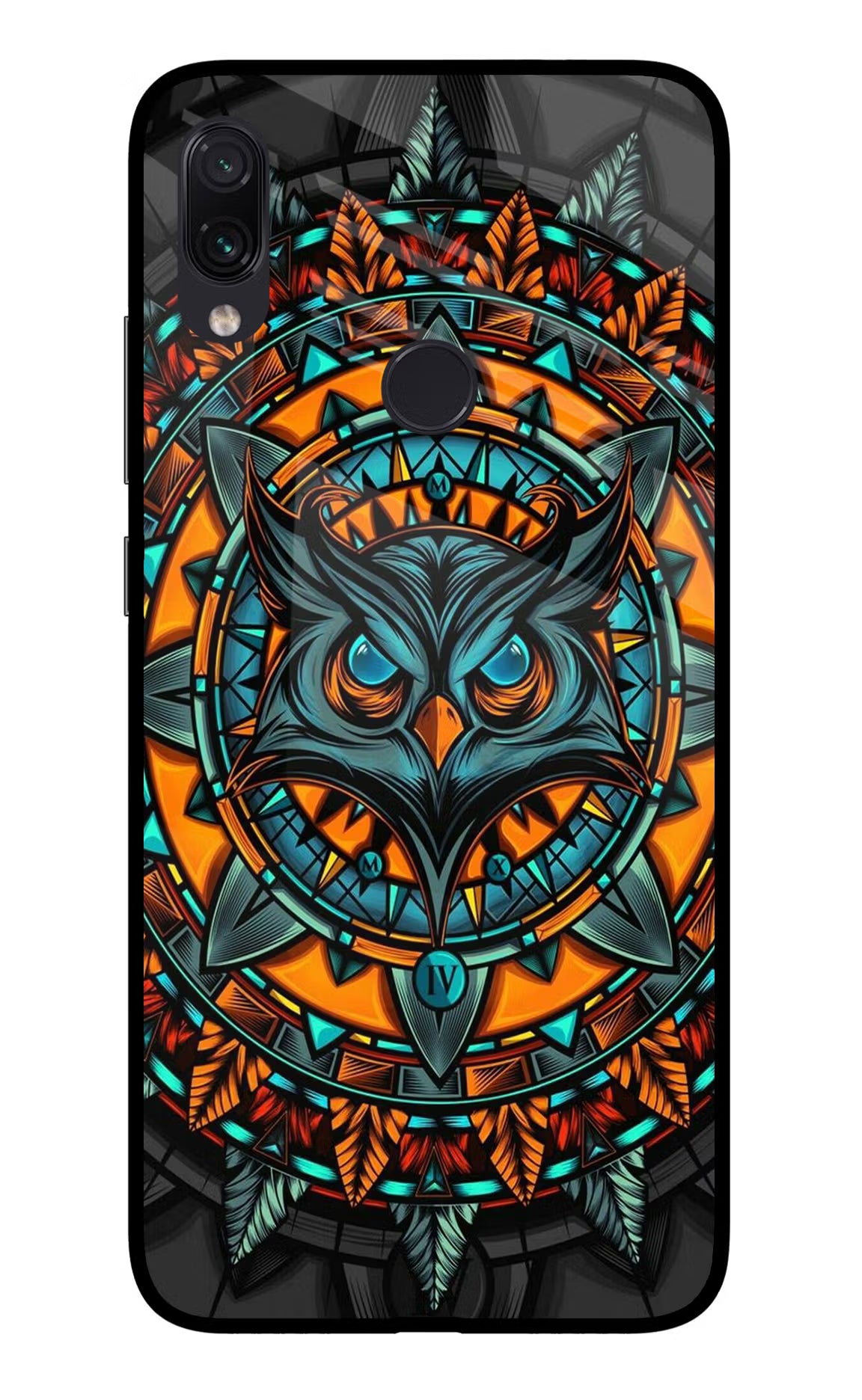 Angry Owl Art Redmi Note 7 Pro Glass Case Back Cover by Casekaro