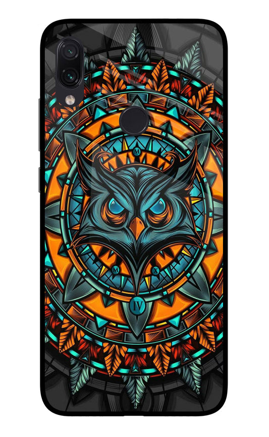 Angry Owl Art Redmi Note 7 Pro Glass Case