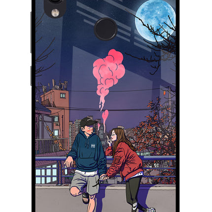 Chilling Couple Redmi Note 7 Pro Glass Case Back Cover by Casekaro