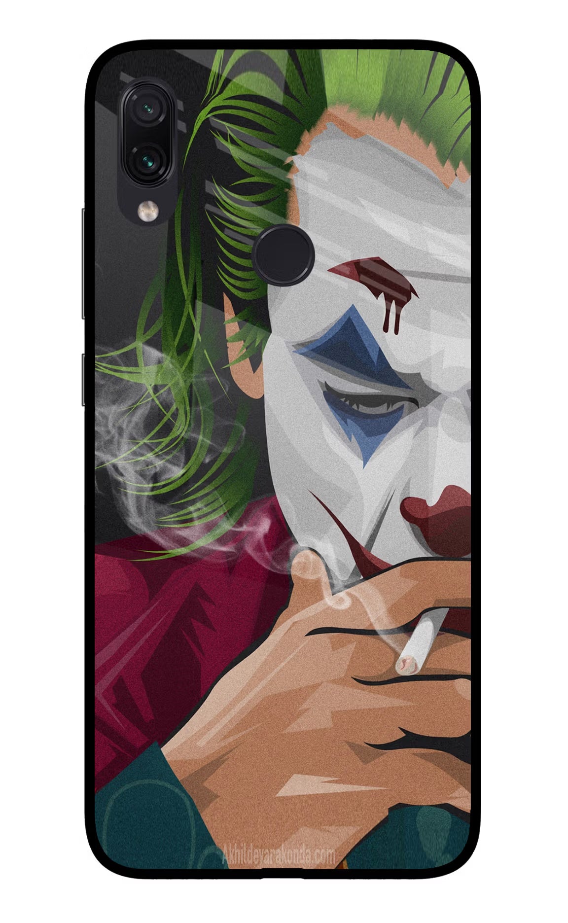 Joker Smoking Redmi Note 7 Pro Glass Case Back Cover by Casekaro