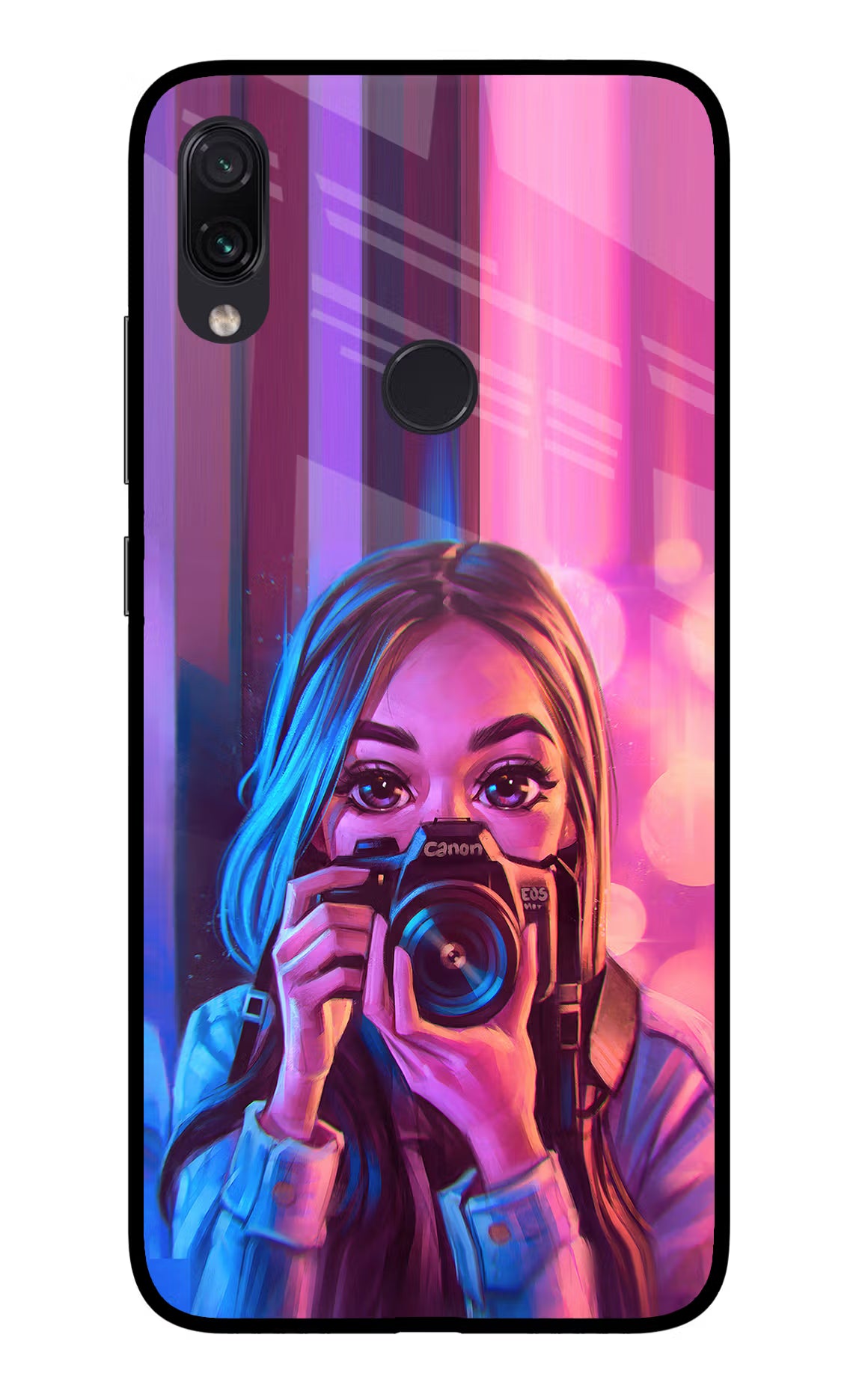 Girl Photographer Redmi Note 7 Pro Glass Case Back Cover by Casekaro