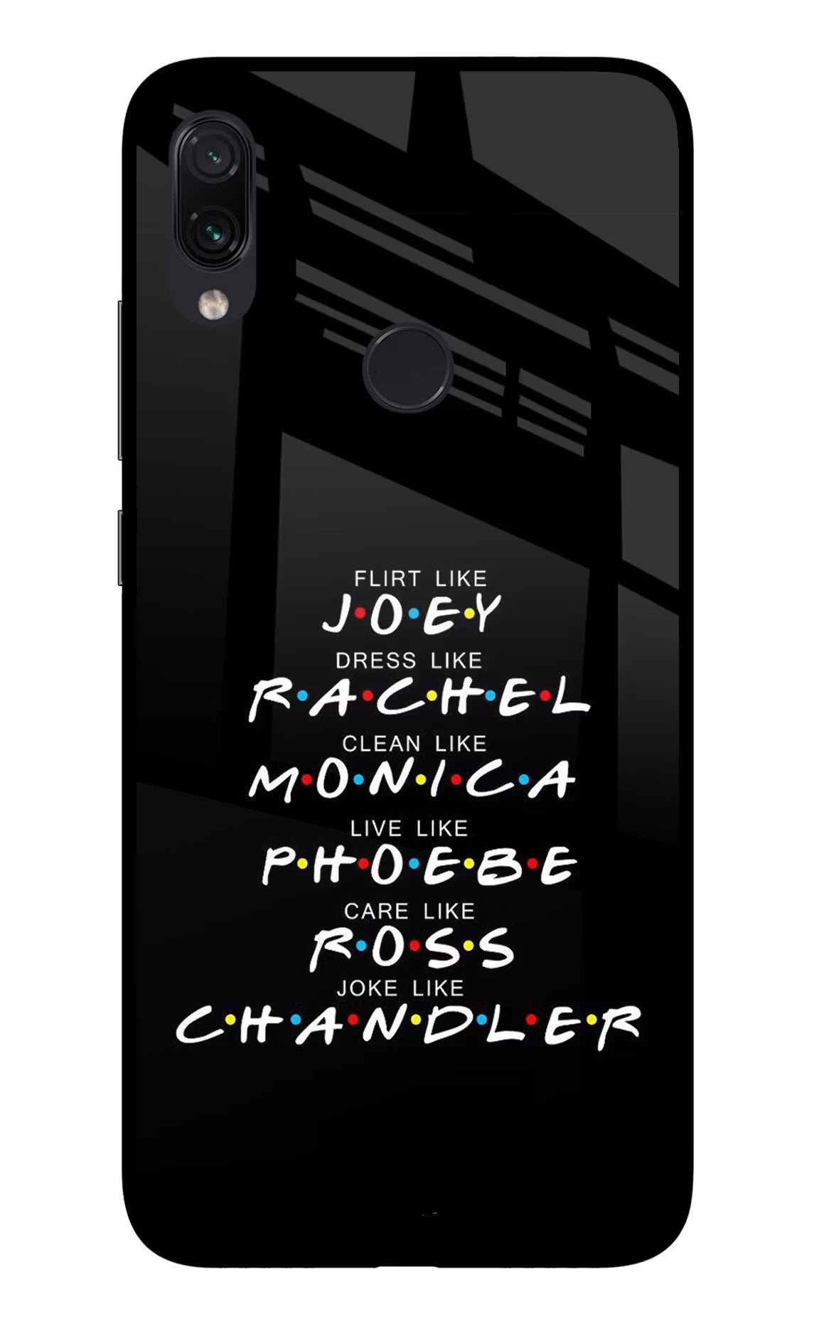 FRIENDS Character Redmi Note 7 Pro Glass Case