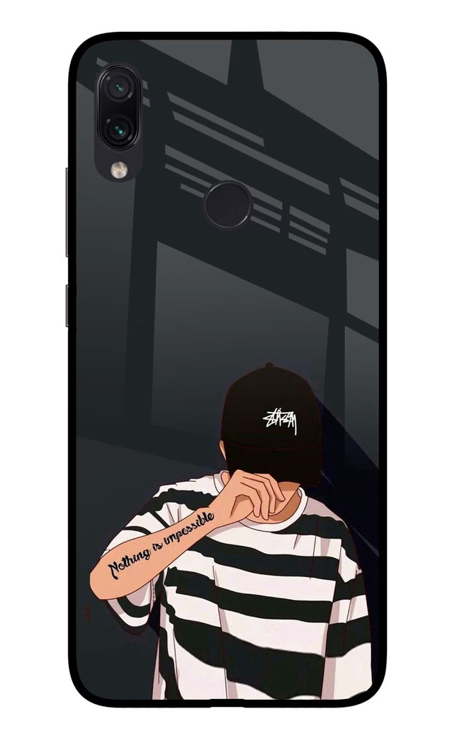 Aesthetic Boy Redmi Note 7 Pro Glass Case Back Cover by Casekaro