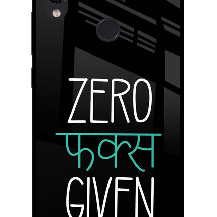Zero Fucks Given Redmi Note 7 Pro Glass Case Back Cover by Casekaro