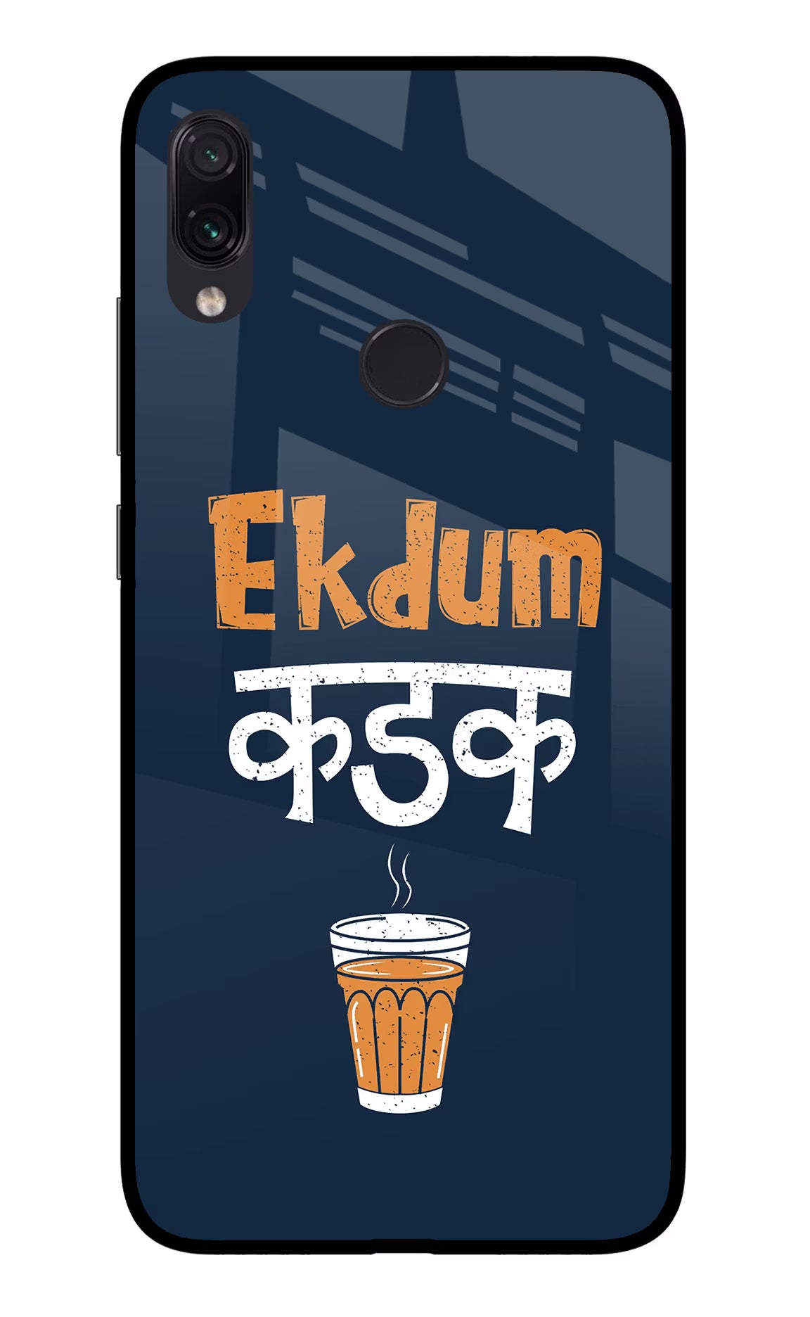 Ekdum Kadak Chai Redmi Note 7 Pro Glass Case Back Cover by Casekaro