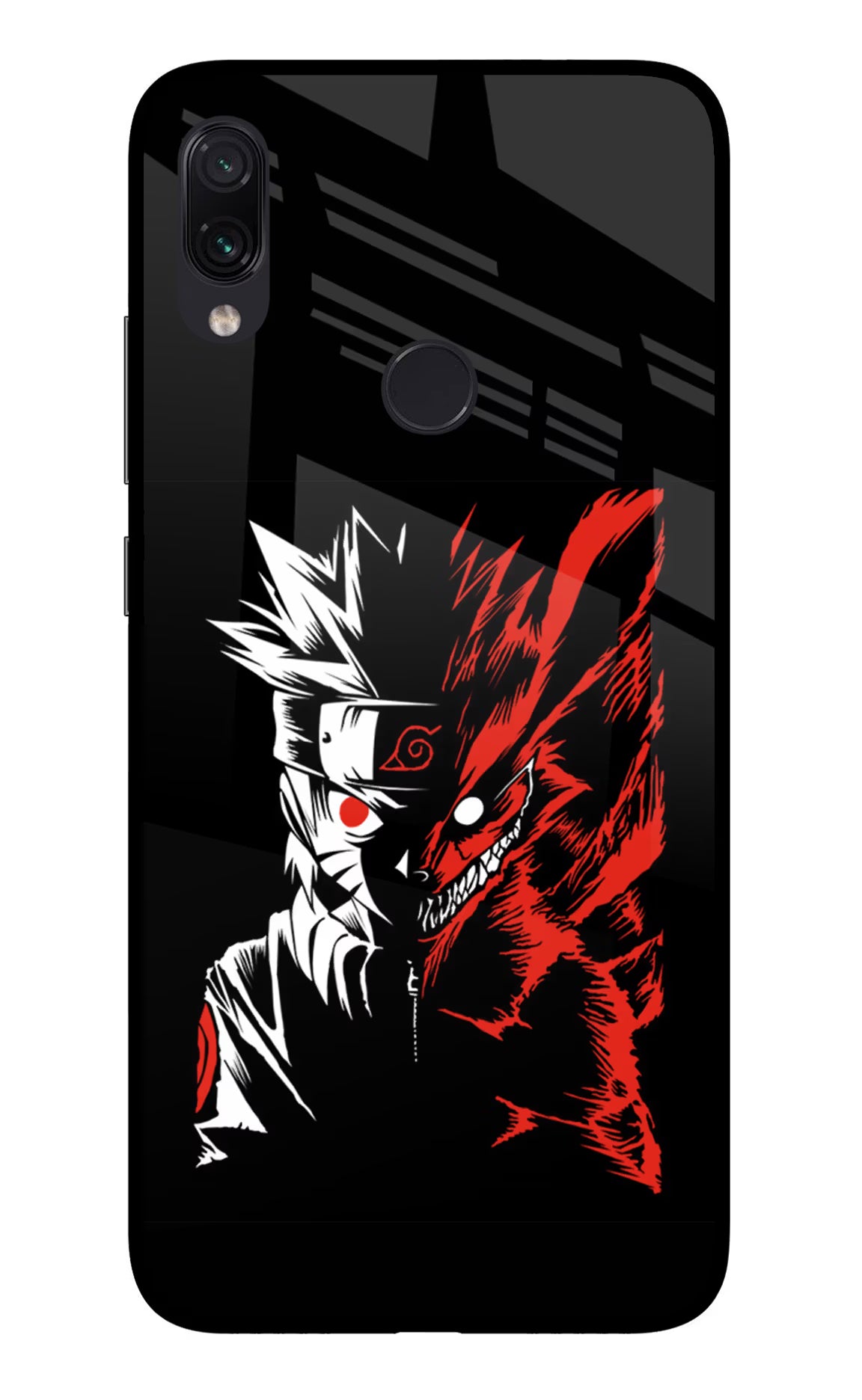 Naruto Two Face Redmi Note 7 Pro Glass Case Back Cover by Casekaro