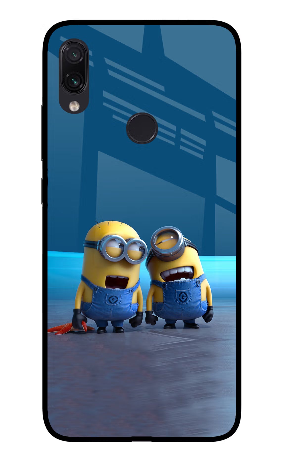 Minion Laughing Redmi Note 7 Pro Glass Case Back Cover by Casekaro