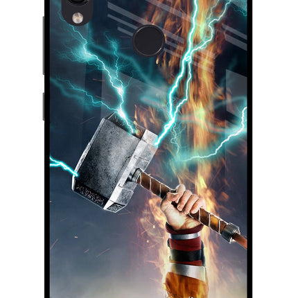 Thor Hammer Mjolnir Redmi Note 7 Pro Glass Case Back Cover by Casekaro