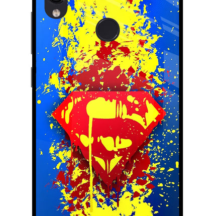 Superman logo Redmi Note 7 Pro Glass Case Back Cover by Casekaro