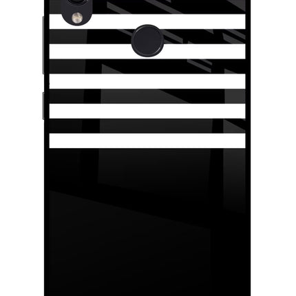 Black and White Print Redmi Note 7 Pro Glass Case Back Cover by Casekaro