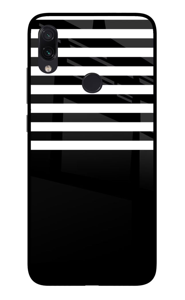 Black and White Print Redmi Note 7 Pro Glass Case Back Cover by Casekaro