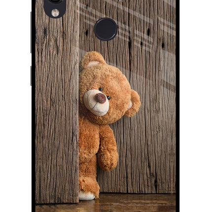 Teddy Wooden Redmi Note 7 Pro Glass Case Back Cover by Casekaro