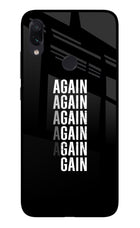 Again Again Gain Redmi Note 7 Pro Glass Case Back Cover by Casekaro