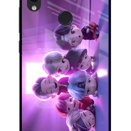 BTS Chibi Redmi Note 7 Pro Glass Case Back Cover by Casekaro