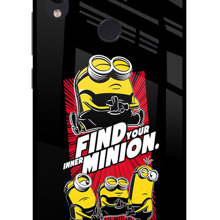 Find your inner Minion Redmi Note 7 Pro Glass Case Back Cover by Casekaro