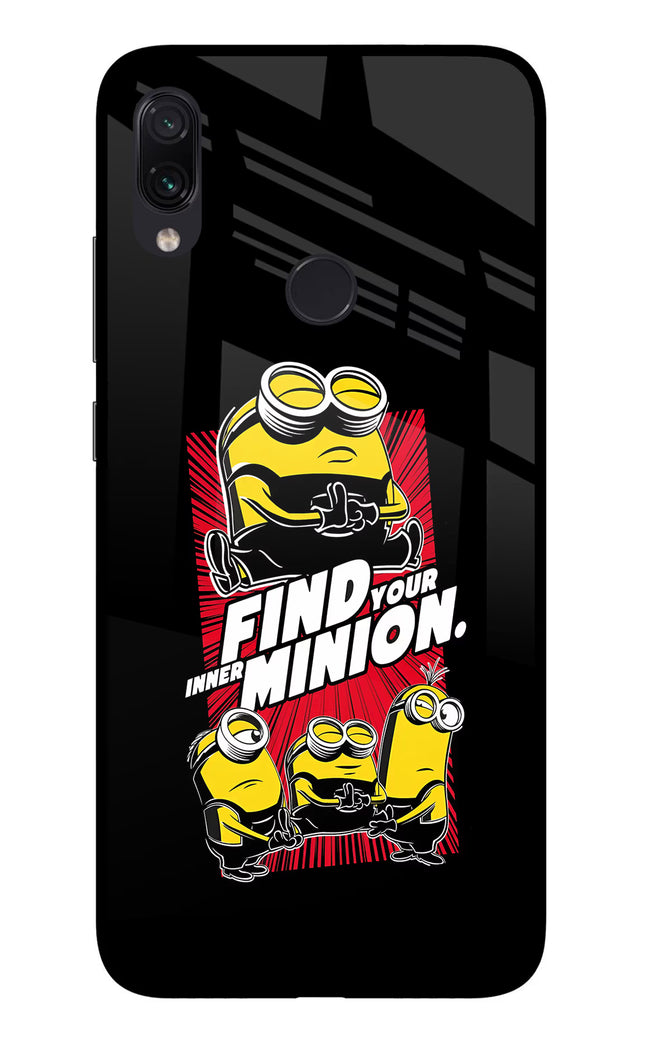 Find your inner Minion Redmi Note 7 Pro Glass Case Back Cover by Casekaro