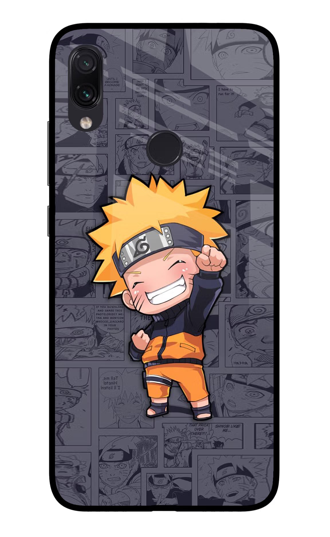 Chota Naruto Redmi Note 7 Pro Glass Case Back Cover by Casekaro