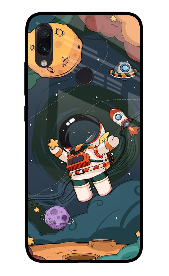 Cartoon Astronaut Redmi Note 7 Pro Glass Case Back Cover by Casekaro